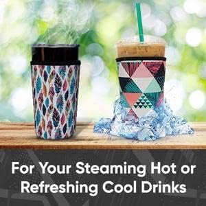 Baxendale Iced Coffee Sleeve Cups - 2 Pack - Neoprene Iced Coffee Sleeve - Medium 22-24oz (Tie Dye)...