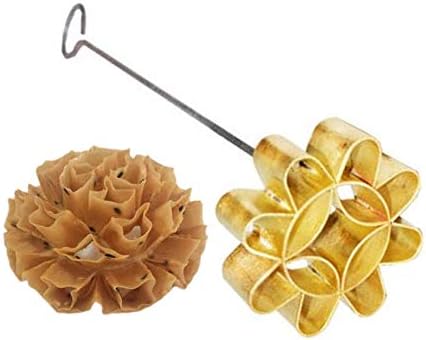 Thai Dok Jok Sesame Cookies Brass Mold Maker Crispy Biscuit Blossom Lotus Flowers Thai Sunflower Cookie 3.15" (Medium)...