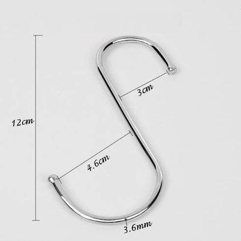 6 Pack 4.8 Inch Heavy Duty Solid Stainless Steel S Hook S Shape Durable Hanging Hooks for Heavy Items Tools, Auto Parts, Bicycle, Tires, Hoses....