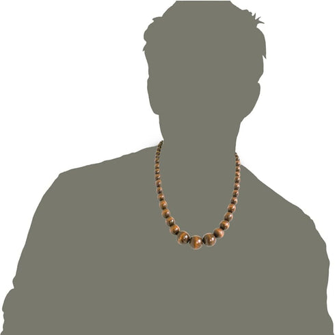 Natural Wood Beads Necklace for Men Women Wooden Chain Unisex Chunky Bead Necklaces...