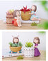 Pretty Girl Flowerpot Resin Purple Dress Succulent Planter Desk Mini Ornament (Idyllic Girl-Pretty)...