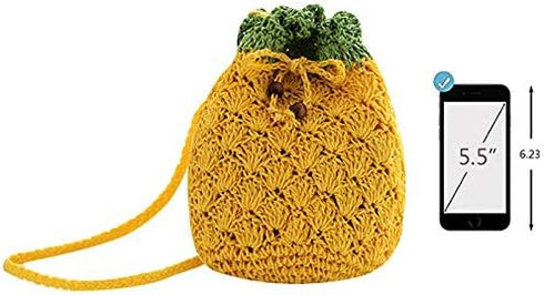 Mini Handbag Cute Fruit Straw Cross-body Bag Weave Summer Beach Travel Satchel Shoulder Bag Phone Pouch Coin Purse...