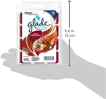 Glade Wax Melts Air Freshener, Scented Candles with Essential Oils for Home and Bathroom, Apple Cinnamon, 8 Count...