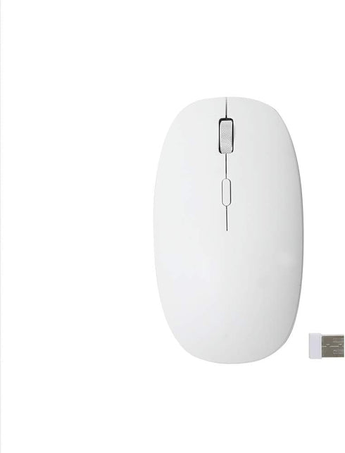 POUT - H4 Qi Wireless Charging Rechargeable Wireless Mouse - for Desk Works w/Wireless Chargers - Ambidextrous/Silent/Optical (White)...