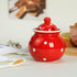 123Arts Ceramics Dot Sugar Salt Pepper Storage Jar Seasoning Pot with Lid And Spoon...