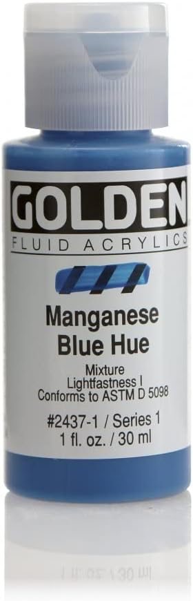 Golden Fluid Acrylic Paint 1 Ounce-Historical Manganese Blue Hue...