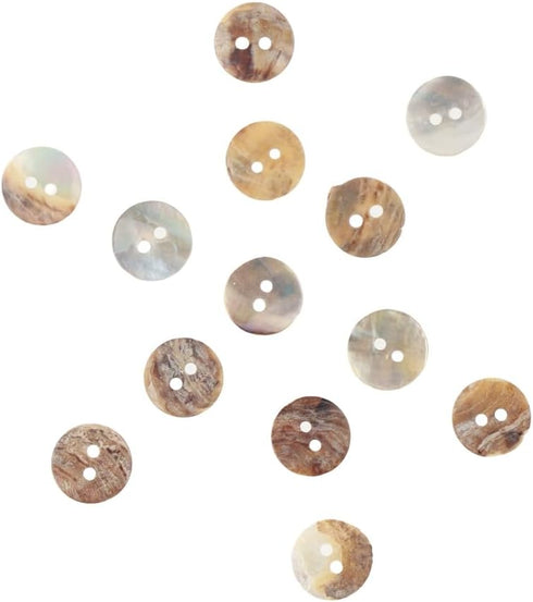 50 Pcs 2 Holes Sewing Round Craft Buttons 0.5inch (13mm) Craft Shell Buttons Shell Pearl Buttons for Shirts Clothes DIY Accessories...
