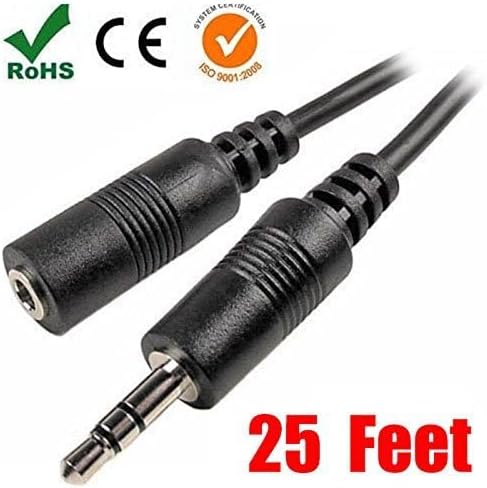 iMBAPrice® 25 Feet 3.5mm Male to Female Stereo Audio Cable for Phones, Headphones, Speakers, Tablets, PCs, MP3 Players and More...