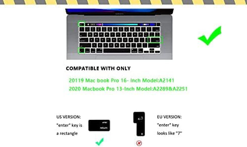 HRH Logic Pro X Shortcuts Hotkey Silicone Keyboard Cover Protector for MacBook Pro 13 inch 2020 (Model A2289 / A2251 / A2338 M1 Chip) and for MacB...