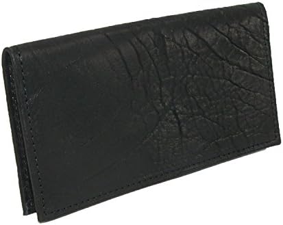 Boston Leather Unisex Textured Bison Leather Checkbook Cover, Black...