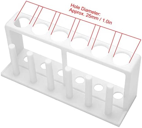 Hilitand Test Tube Rack, 6 Holes 6 Slots Plastic Test Tube Holder Storage Stand for Drying Less Than 25mm Tubes White...