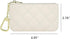Premium Genuine Full Grain Leather Mini Coin Purse Keychain Pouch Card Holder for Men Women (Beige Quilted - LG)...