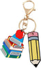Teacher Appreciation Gift Keychains Colorful Pencil Book Red Fruit Keychain for Women Men...