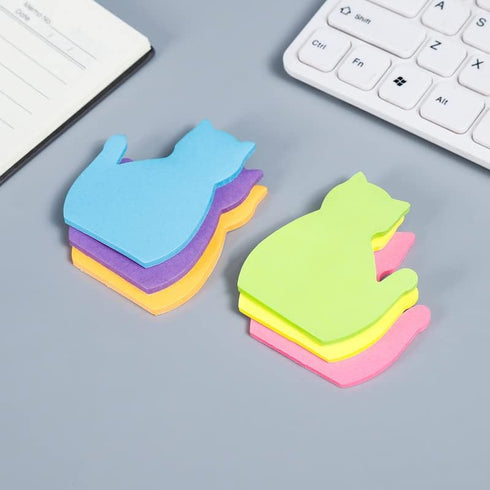 Cat Lover Gifts for Women Girls, Cat Sticky Notes Set Cat Paper Clips Cat Office Supplies and Accessories, Cat Gifts for Cat Lovers Book Annotatio...