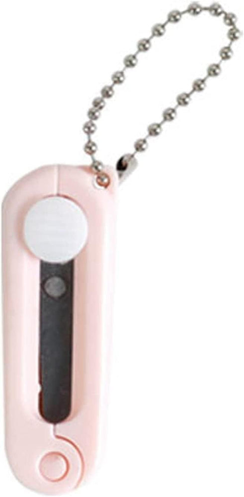 Pink Folding Scissors Safe Portable Travel Scissors Foldable Telescopic Cutter Pocket Mini Scissor with Keychain for Cutting, Scrapbooking, Crafti...