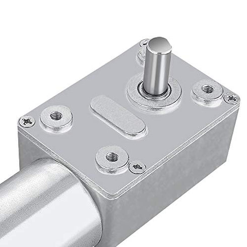 DC 12V Speed Reducing Gear Motor Reversible High Torque 12V Worm Gear Motor Female Shaft High Torque Turbo Worm Gear Box Reduction Electric Motor(...