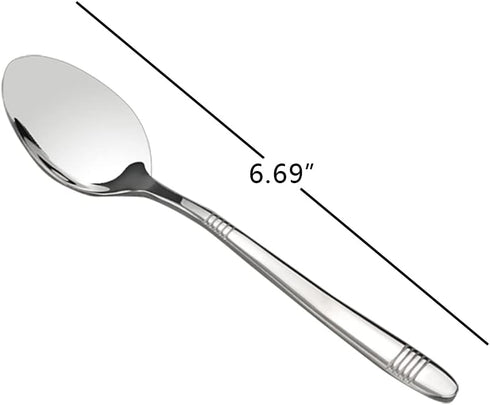 12-Piece Stainless Steel Dessert Spoons, Small Spoon...
