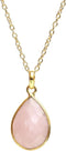 Gempires Pear Shaped Teardrop Crystal Necklace, Bezel Pendant Necklace, Natural Gemstone Drop Necklace, Layering, Everyday Wear, Adjustable Length...
