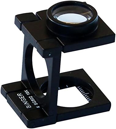Binger 10x Compact Metal Folding Magnifier Optical Glass Linen Tester Promotion Folding Loup...
