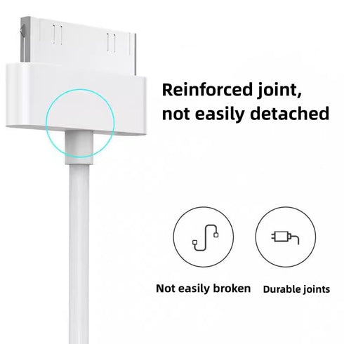 30 Pin Charger Cable Compatible with iPhone 4 4s 3G 3GS, iPad 1st 2nd 3rd Generation, iPod Touch, iPod Nano, iPod Classsic USB Sync & Charging Cor...