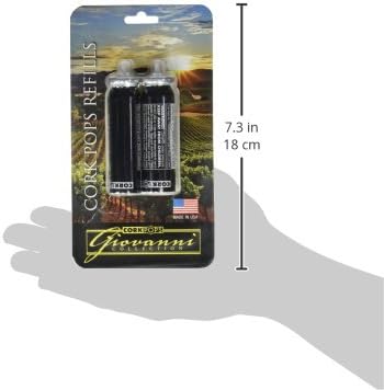 Cork Pops Black Giovanni Wine Bottle Opener Refills, Set of 2...