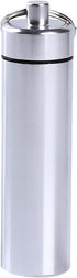 "Silver Small Portable Pill Box Keychain, Aluminium Alloy Mini Pill Organizer Case Container for Purse,Waterproof Metal Pill Holder Medicine Bottl...