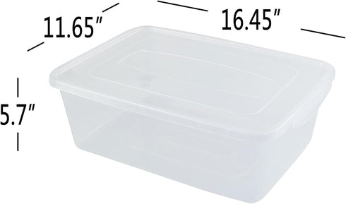 Vababa 2-Pack 16 L Pizza Dough Proofing Box with Lid, Clear Food Pizza Storage Container...