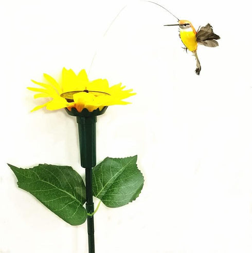 Hummingbird Flying Simulation for Garden Decoration, Window Decoration, Yards Decoration, Powered by Solar Panel (Sunflower)...