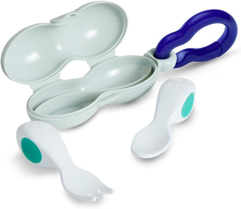 doddl Baby Spoon and Fork Set with Travel Case, Ergonomic Utensils For Self Feeding, Silverware for Babies 6 Months and Up, BPA Free, Dishwasher S...