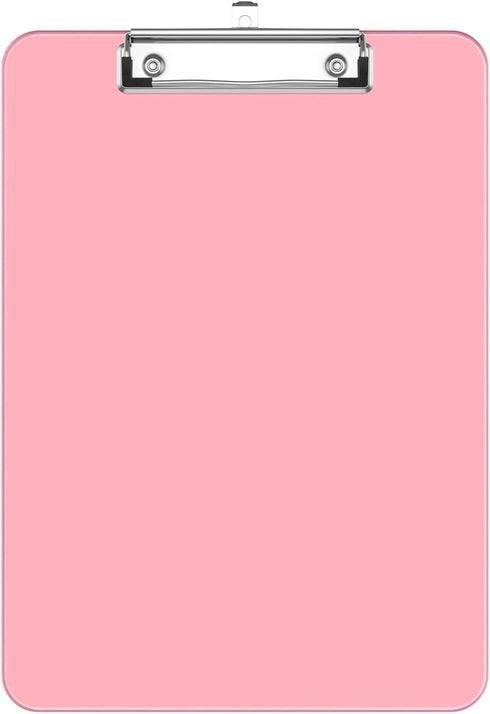 Rimilak Plastic Clipboards with Low Profile Metal Clip, Translucent Clip Board, 12.5 x 9 Inch Letter Size | Office Supply | back to school, Pink...