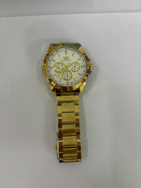 Avaner Men's Gold Watch Analog Quartz Rhinestone Wrist Watch with Stainless Steel Band for Halloween Costume...