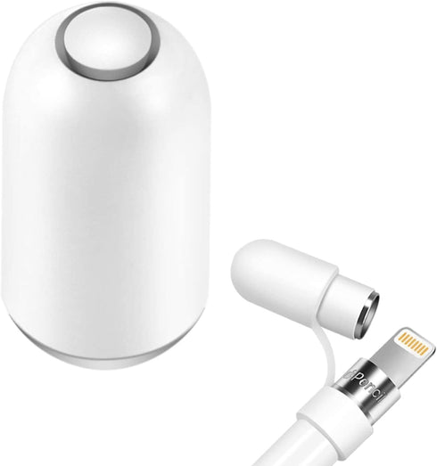 Magnetic Replacement Cap for Apple Pencil 1st Generation - with Silicone Protective Cap Holder (White)...