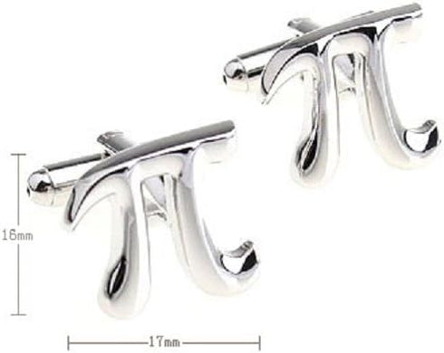 PI 3.1415 Math Pair Cufflinks in a Presentation Gift Box & Polishing Cloth...