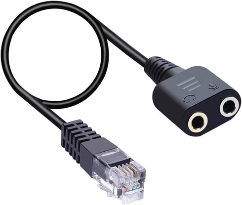 RJ9 Male to 3.5mm Female Plug Headset Jack Phone Audio Adapter Cable Not Compatible with RJ11...