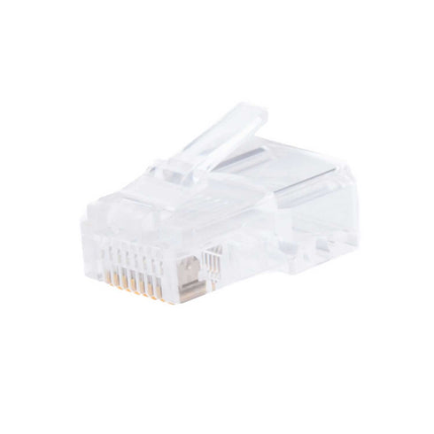 Cat5e RJ45 Modular Plugs, 8P8C UTP Ethernet Crimp Connectors, Solid or Stranded Cable Ends, Gold-Plated Contacts (100 Pack)...