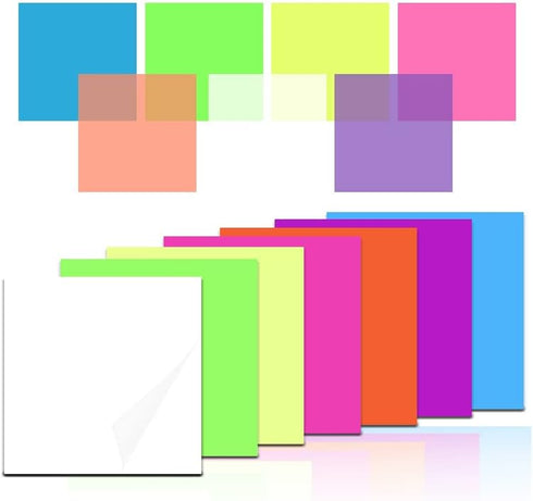 600Pcs Transparent Sticky Notes,Clear Self-Sticky Annotation, Waterproof Translucent Color Memo Pad 3 x 3 inch...