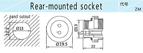 2Pin Aviation Connector Plug and Socket,Waterproof Power Connector,Panel Mount 13mm,Waterproof IP67,LED Light Cable Wire Connector...