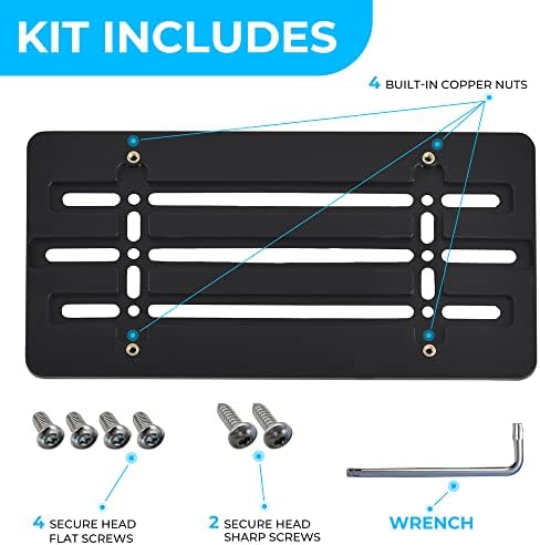 Front Bumper License Plate Bracket for Subaru 2000-2025, Plate Holder Set w 6 Unique Screw Bolts & Wrench Kit, License Tag Mounting Kit, Quality P...