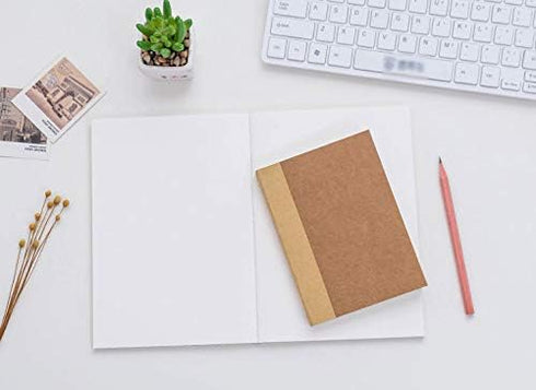 A5 Blank Notebook 5.8”x8.25” Sketch Book, 100 Sheets, Thick 100gsm Paper & Kraft Cover, Great for Sketching, Writing and Journal Refills...