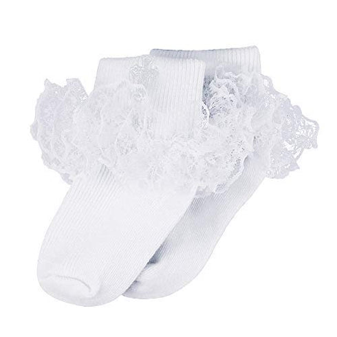 Infant Baby Girls' Christening Baptism Embroidered Cross Bib and Socks for Outfits...