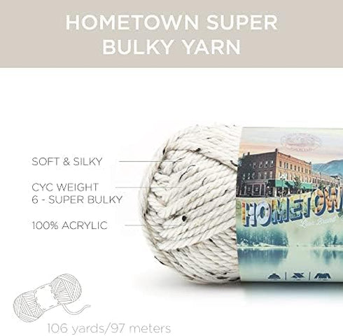 Lion Brand Yarn Hometown Yarn, Bulky Yarn, Yarn for Knitting and Crocheting, 1-Pack, Lakeland Olive......