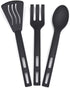 Kitchen Cooking Tools 3Pcs Mini Nylon Kitchen Utensils Set Slotted Turner Solid Spoon Fork Children Dinner Tools (black)...