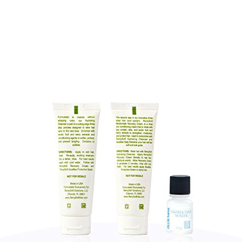 Moisturelab Travel Set - Safe for Hair Extensions, Weaves and Wigs - Salon Formula Shampoo, Conditioner & Serum - Gentle Sulfate-free Lather...