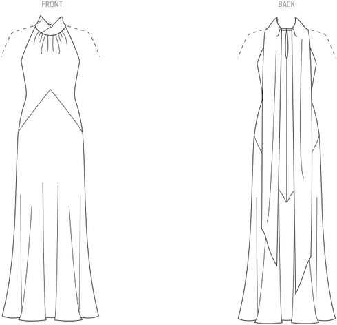 Vogue Misses' Close-Fitting Halter Style Dress Sewing Pattern Packet by Tom & Linda Platt, Design Code V2008, Sizes 4-6-8-10-12, Multicolor...