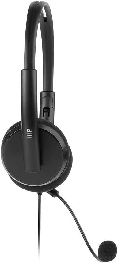 Monoprice WFH 3.5mm + USB Wired Back to Basics Web Meeting Headset - Lightweight, with Adjustable Mic and USB Inline Controller, for Virtual Meeti...