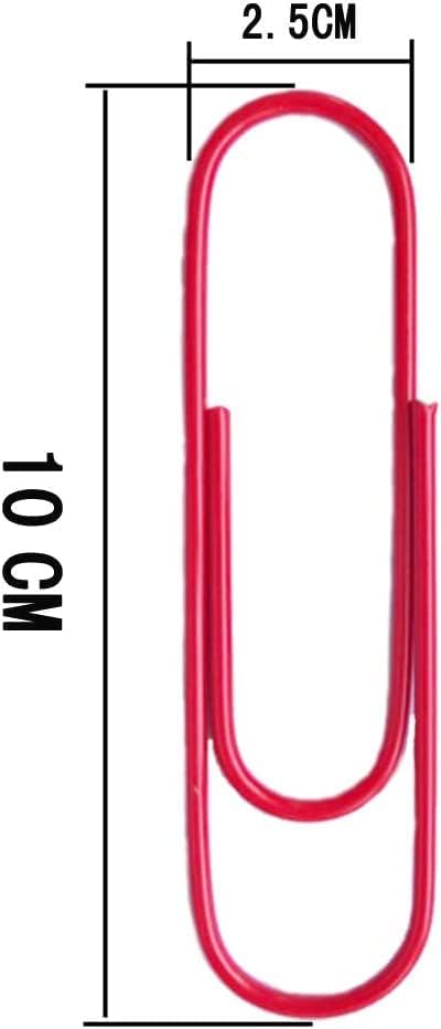 4 Inch Large Paper Clips,25 Pcs Jumbo Paper Clips Vinyl Coated Giant Paperclips for Files, Papers, Bookmark, Office Supply,Multicolor 10CM...