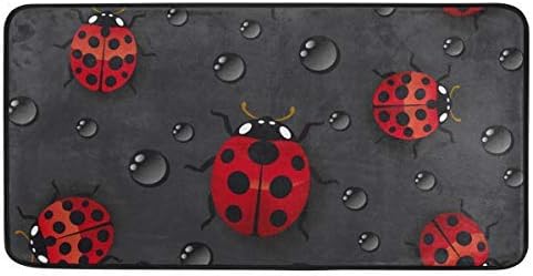 Kitchen Rugs Ladybug Rain Design Non-Slip Soft Kitchen Mats Bath Rug Runner Doormats Carpet for Home Decor, 39" X 20"...