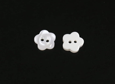 Flower Shape Buttons 11mm(0.44 inch) Translucent White Resin Button for Sewing Blouse Shirt DIY Scrapbooking Pack of 100pcs...