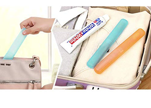 4 Pcs Colorful Plastic Toothbrush Case Portable Toothbrush Case Holder for Daily and Travel Use...