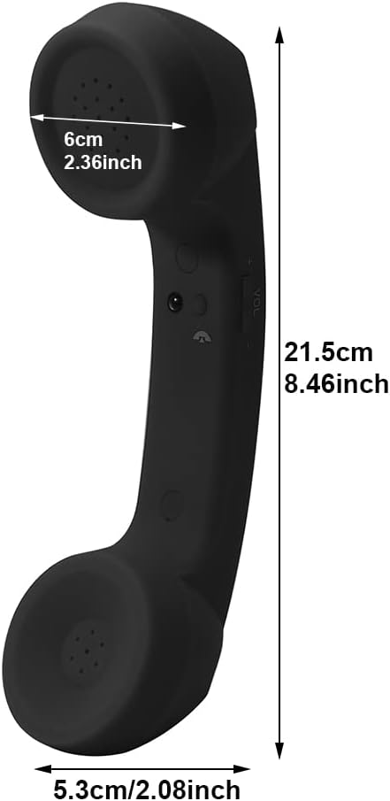 Retro Telephone Handset, Bluetooth Cordless Mobile Phone Radiation Proof Telephone Handset USB Handsets for Cell Phones(Black)...